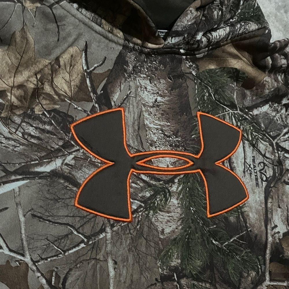 Under Armour UA RealTree Camo Fleece Hoodie Coldgear Sz XL - Picture 2 of 7